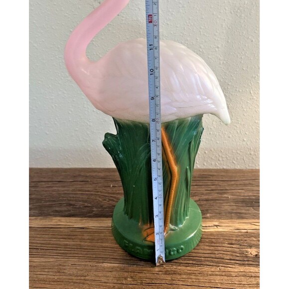 Vintage Pink Flamingo Bird Plastic Blow Mold 15 Inches Light TV Lamp - Picture 13 of 16
